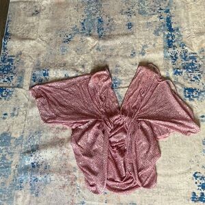 Pink Sequin Wrap Dress